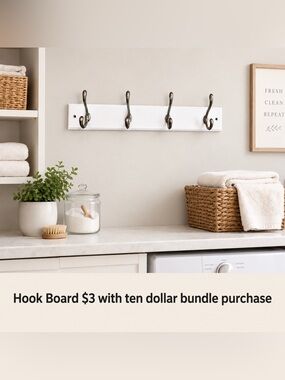 Wall-Mounted Double Hook Rack in White